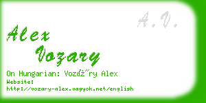 alex vozary business card